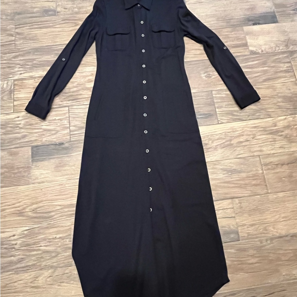 Soft Surroundings Navy Savannah Long Sleeve Maxi Dress - XS